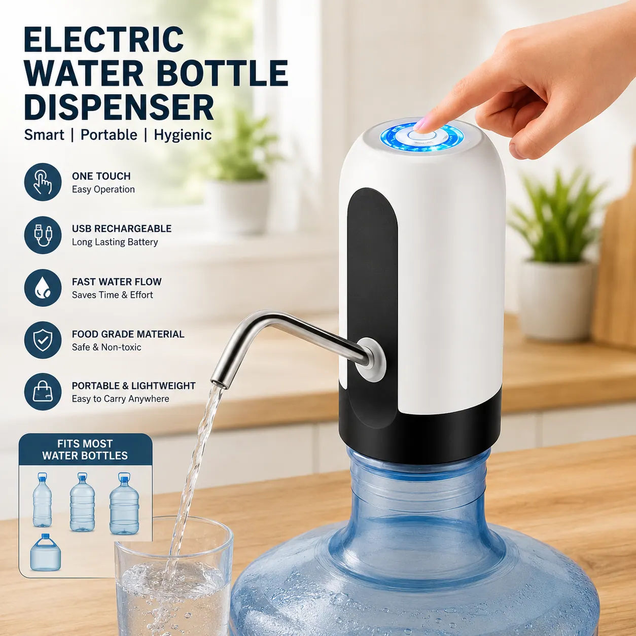 Rechargeable Water Bottle Dispenser